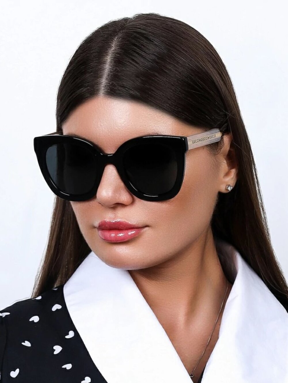 Gucci Women Sunglasses Black Crystal Grey Cat Eye GG0564SN 001 NEW AUTHENTIC - Picture 11 of 12